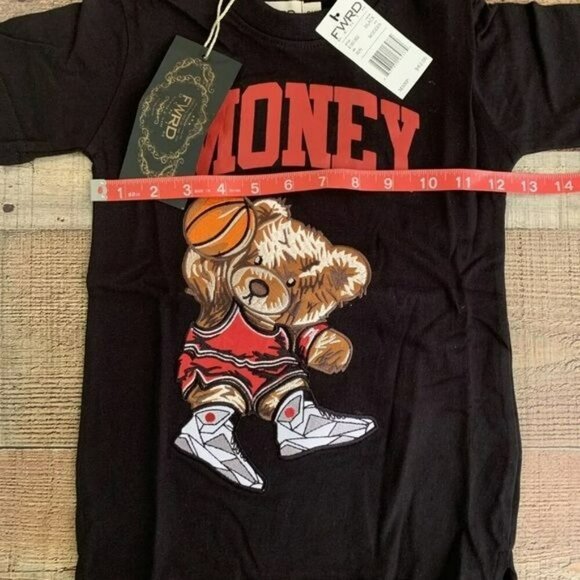 FWRD Boy's T-shirt Embroidered Baller Bear Money NWT S (4) - Picture 5 of 6